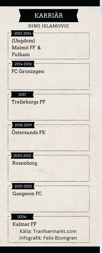 Grafik om Dino Islamovic karriär